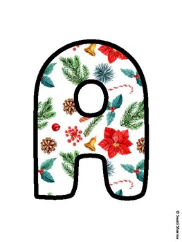 Christmas Bulletin Board Letters, Christmas Alphabet Posters