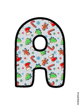 Christmas Bulletin Board Letters, Christmas Alphabet Posters