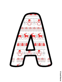 Christmas Bulletin Board Letters, Christmas Alphabet Posters