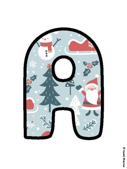 Christmas Bulletin Board Letters, Christmas Alphabet Posters