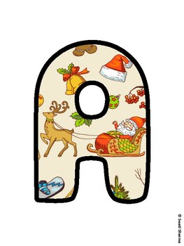 Christmas Bulletin Board Letters, Christmas Alphabet Posters
