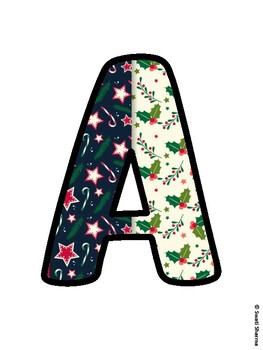 Christmas Bulletin Board Letters, Christmas Alphabet Posters