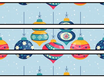 Christmas Ornaments Bulletin Board Decor Kit, Christmas Ornaments Letters