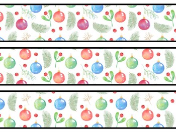 Christmas Ornaments Bulletin Board Decor Kit, Christmas Ornaments Letters