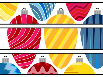 Christmas Ornaments Bulletin Board Decor Kit, Christmas Ornaments Letters