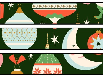Christmas Ornaments Bulletin Board Decor Kit, Christmas Ornaments Letters