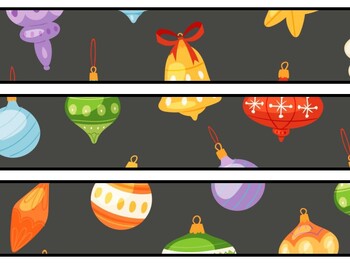 Christmas Ornaments Bulletin Board Decor Kit, Christmas Ornaments Letters
