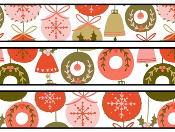Christmas Ornaments Bulletin Board Decor Kit, Christmas Ornaments Letters