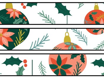Christmas Ornaments Bulletin Board Decor Kit, Christmas Ornaments Letters