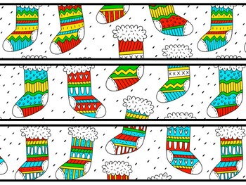 Christmas Socks Bulletin Board Decor Kit, Christmas Socks Letters