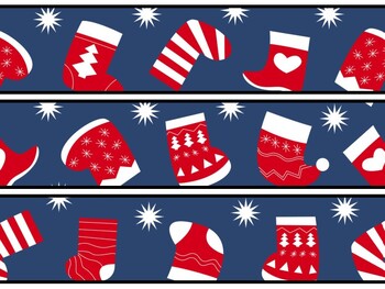 Christmas Socks Bulletin Board Decor Kit, Christmas Socks Letters
