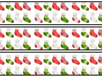 Christmas Socks Bulletin Board Decor Kit, Christmas Socks Letters