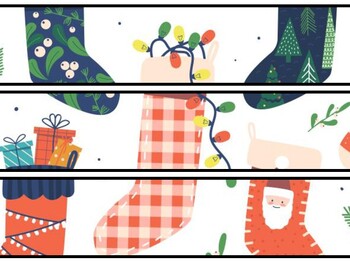 Christmas Socks Bulletin Board Decor Kit, Christmas Socks Letters