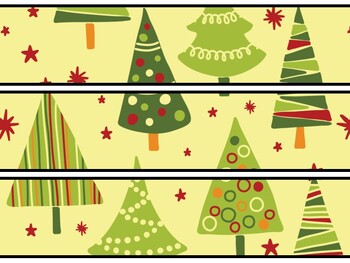 Christmas Trees Bulletin Board Decor Kit, Christmas Trees Letters