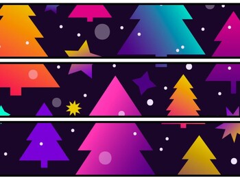 Christmas Trees Bulletin Board Decor Kit, Christmas Trees Letters