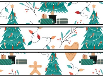 Christmas Trees Bulletin Board Decor Kit, Christmas Trees Letters