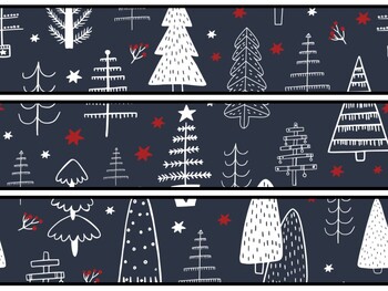 Christmas Trees Bulletin Board Decor Kit, Christmas Trees Letters