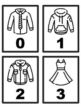 Clothes 0-500 Number Flash Cards, Clothes Number Cards,