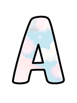 Clouds Bulletin Board Décor Kit, Clouds Letters