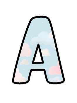 Clouds Bulletin Board Décor Kit, Clouds Letters