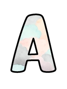Clouds Bulletin Board Décor Kit, Clouds Letters