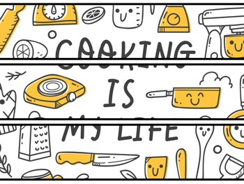 Cooking Bulletin Board Decor Kit, Cooking Letters