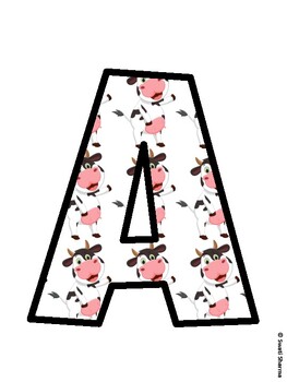 Cow Bulletin Board Decor Kit, Cow Bulletin Board Letters