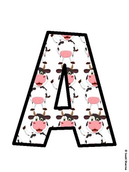 Cow Bulletin Board Decor Kit, Cow Bulletin Board Letters