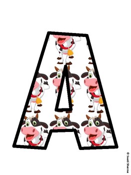 Cow Bulletin Board Decor Kit, Cow Bulletin Board Letters