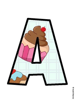 Cupcake Bulletin Board Décor Kit, Cupcake Bulletin Board Letters