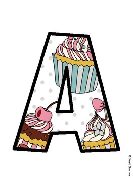 Cupcake Bulletin Board Décor Kit, Cupcake Bulletin Board Letters