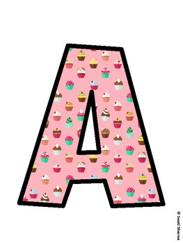 Cupcake Bulletin Board Décor Kit, Cupcake Bulletin Board Letters