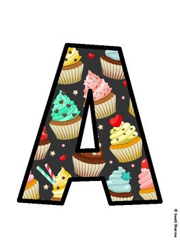 Cupcake Bulletin Board Décor Kit, Cupcake Bulletin Board Letters