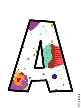 Cupcake Bulletin Board Décor Kit, Cupcake Bulletin Board Letters