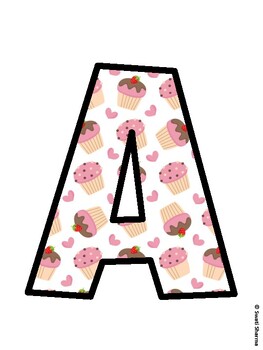 Cupcake Bulletin Board Décor Kit, Cupcake Bulletin Board Letters