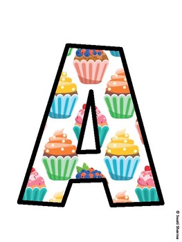 Cupcake Bulletin Board Décor Kit, Cupcake Bulletin Board Letters