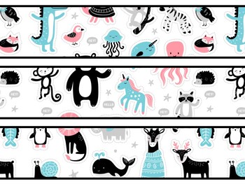 Cute Animals Bulletin Board Decor Kit, Cute Animals Letters