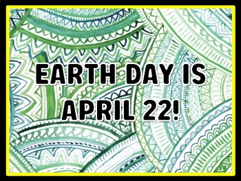 EARTH DAY IS APRIL 22! Earth Day Door Décor, Earth Day Bulletin Board Décor Kit
