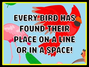 EVERY BIRD HAS FOUND THEIR PLACE ON A LINE OR IN A SPACE! Birds Door Décor