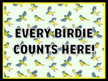 EVERY BIRDIE COUNTS HERE! Birds Door Décor, Birds Bulletin Board Décor