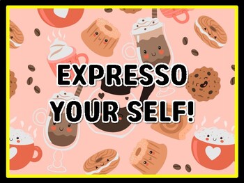 EXPRESSO YOUR SELF! Coffee Door Décor, Coffee Bulletin Board Décor