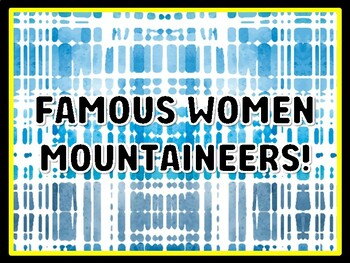 FAMOUS WOMEN MOUNTAINEERS! Women's History Month Door Décor