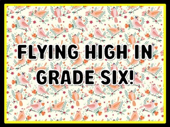 FLYING HIGH IN GRADE SIX! Birds Door Décor, Birds Bulletin Board Décor