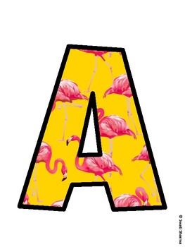 Flamingo Bulletin Board Décor Kit, Flamingo Bulletin Board Letters