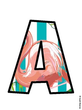 Flamingo Bulletin Board Décor Kit, Flamingo Bulletin Board Letters