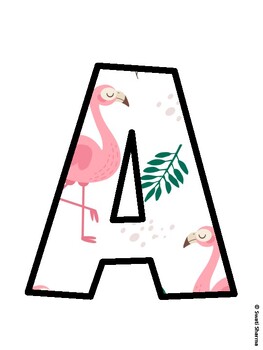 Flamingo Bulletin Board Décor Kit, Flamingo Bulletin Board Letters