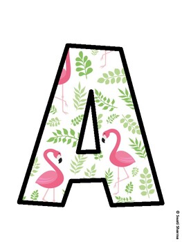 Flamingo Bulletin Board Décor Kit, Flamingo Bulletin Board Letters