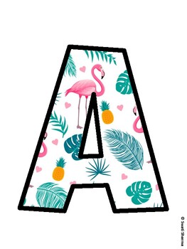 Flamingo Bulletin Board Décor Kit, Flamingo Bulletin Board Letters