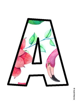 Flamingo Bulletin Board Décor Kit, Flamingo Bulletin Board Letters