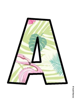 Flamingo Bulletin Board Décor Kit, Flamingo Bulletin Board Letters